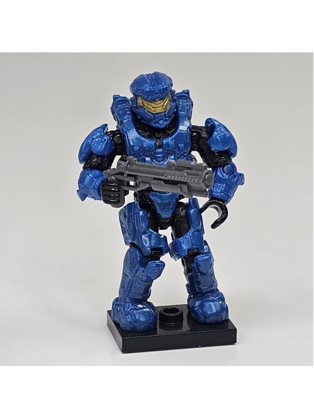 HALO Mega Bloks ALPHA Series 10 UNSC SPARTAN ENFORCER Blue Mini Fig 97433 Loose